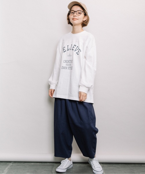 refinedworks（リファインドワークス）の「ヘビーウェイトロゴロンT（Tシャツ/カットソー・レディース・ネイビー/オフホワイト/モカ・FREE）」の21枚目の写真