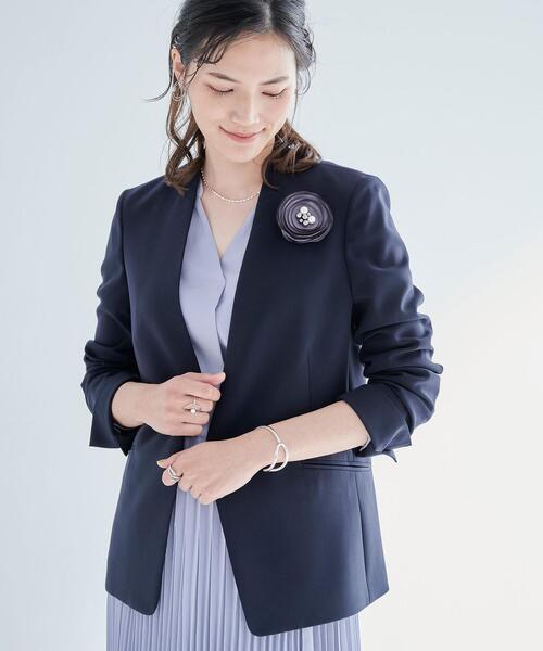 green label relaxing（グリーンレーベルリラクシング）の「フラットフラワー コサージュ（ブローチ/コサージュ・レディース・ライトグレー/ブラック/モカ/ナチュラル・FREE）」の6枚目の写真