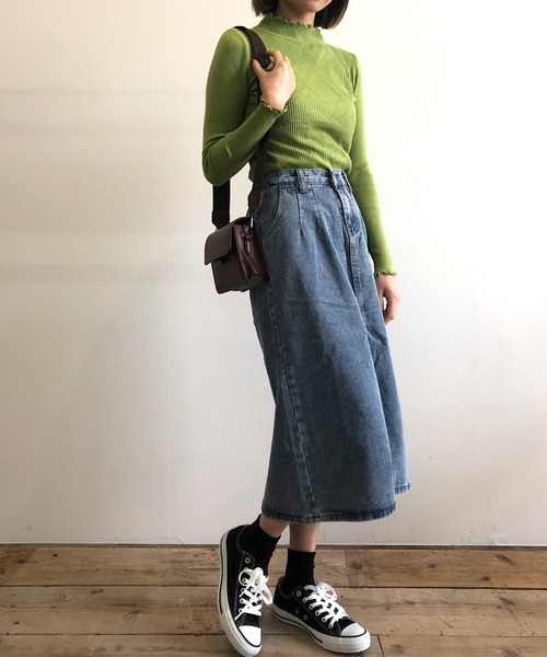 Kotoe(コトエ)の「フリルモックネックリブニット(ニット/セーター・レディース・ホワイト/ブラック/グレー/ブルー/グリーン・FREE)」の15枚目の写真