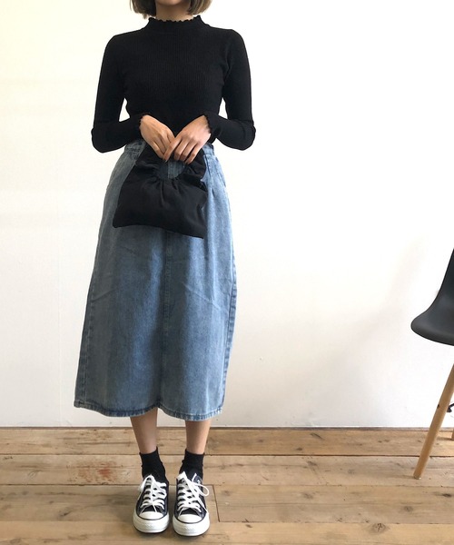 Kotoe(コトエ)の「フリルモックネックリブニット(ニット/セーター・レディース・ホワイト/ブラック/グレー/ブルー/グリーン・FREE)」の21枚目の写真