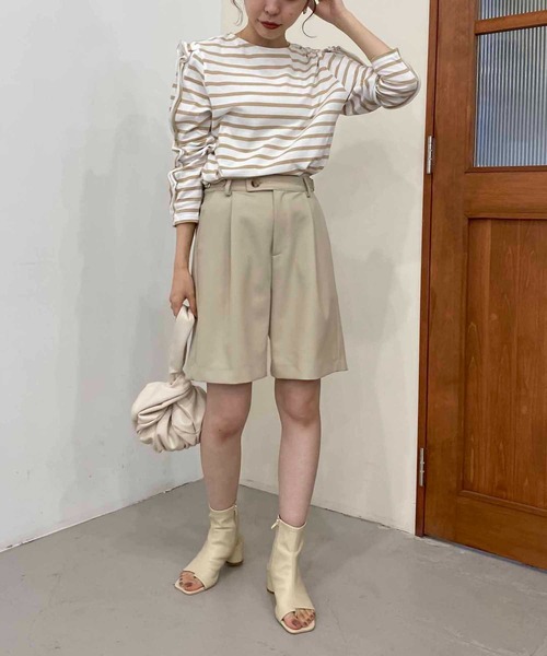 CAPRICIEUX LE'MAGE(カプリシューレマージュ)の「ボーダーフリル袖Tシャツ(Tシャツ/カットソー・レディース・ブラック/ベージュ/ブルー・FREE)」の21枚目の写真