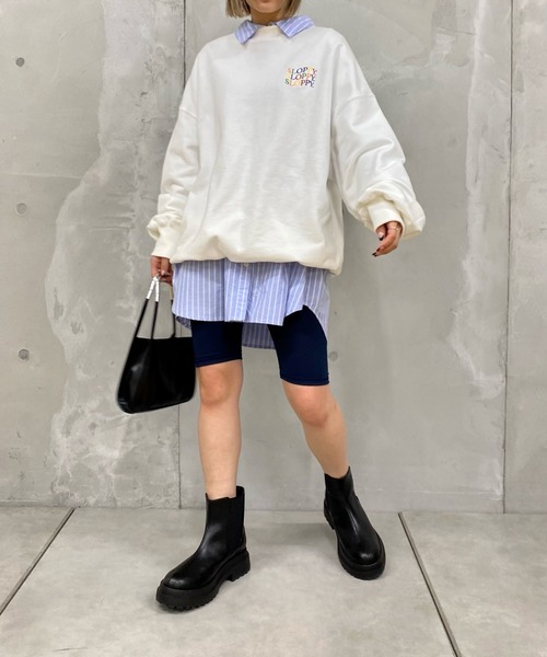 WHO'S WHO gallery(フーズフーギャラリー)の「【SLOPPY/スロッピー】ハーフレギンス(レギンス/スパッツ・レディース・ダークグリーン/ブラック/ネイビー・FREE)」の4枚目の写真