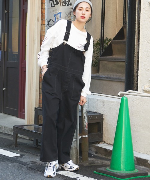 Auntie Rosa Holiday（アンティローザホリデー）の「オーバーサイズサロペット / サイズ展開あり（サロペット/オーバーオール・レディース・ブラック/アイボリー・MEDIUM/SMALL）」の2枚目の写真