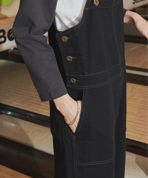 Auntie Rosa Holiday（アンティローザホリデー）の「オーバーサイズサロペット / サイズ展開あり（サロペット/オーバーオール・レディース・ブラック/アイボリー・MEDIUM/SMALL）」の11枚目の写真