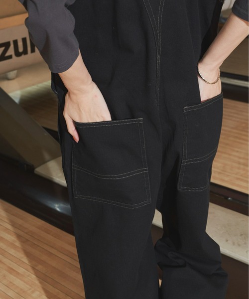 Auntie Rosa Holiday（アンティローザホリデー）の「オーバーサイズサロペット / サイズ展開あり（サロペット/オーバーオール・レディース・ブラック/アイボリー・MEDIUM/SMALL）」の12枚目の写真