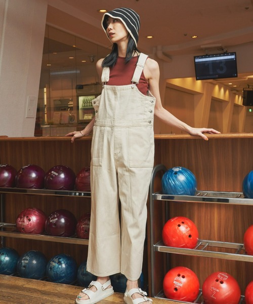 Auntie Rosa Holiday（アンティローザホリデー）の「オーバーサイズサロペット / サイズ展開あり（サロペット/オーバーオール・レディース・ブラック/アイボリー・MEDIUM/SMALL）」の18枚目の写真