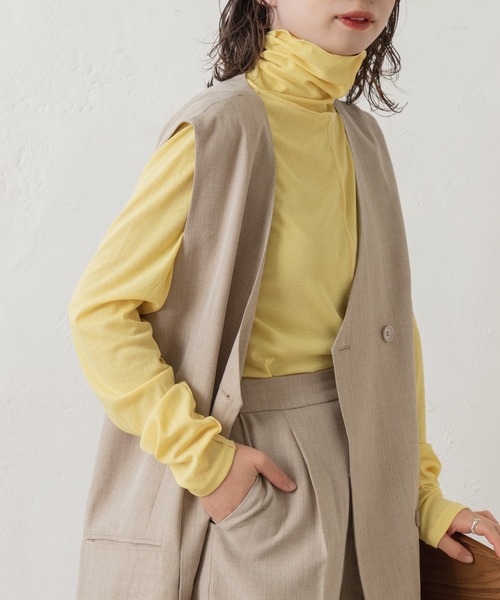 Kastane（カスタネ）の「ハイネックストレッチインナー（シャツ/ブラウス・レディース・イエロー/アイボリー/グリーン・FREE）」の3枚目の写真