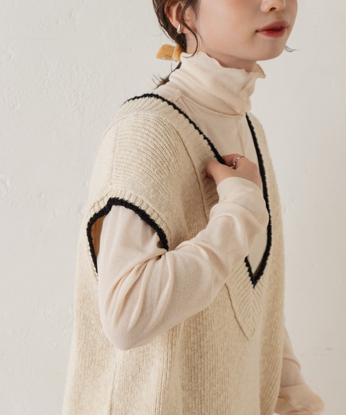 Kastane（カスタネ）の「ハイネックストレッチインナー（シャツ/ブラウス・レディース・イエロー/アイボリー/グリーン・FREE）」の6枚目の写真