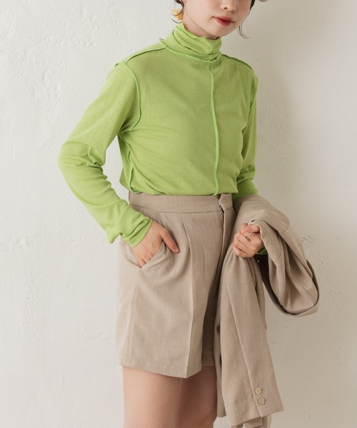 Kastane（カスタネ）の「ハイネックストレッチインナー（シャツ/ブラウス・レディース・イエロー/アイボリー/グリーン・FREE）」の5枚目の写真