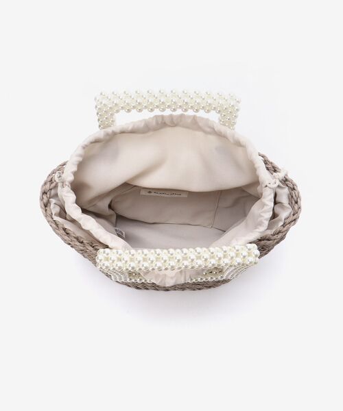 MAJESTIC LEGON（マジェスティックレゴン）の「パールハンドルかごbag（かごバッグ・レディース・アイボリー/グレイッシュベージュ・FREE）」の7枚目の写真