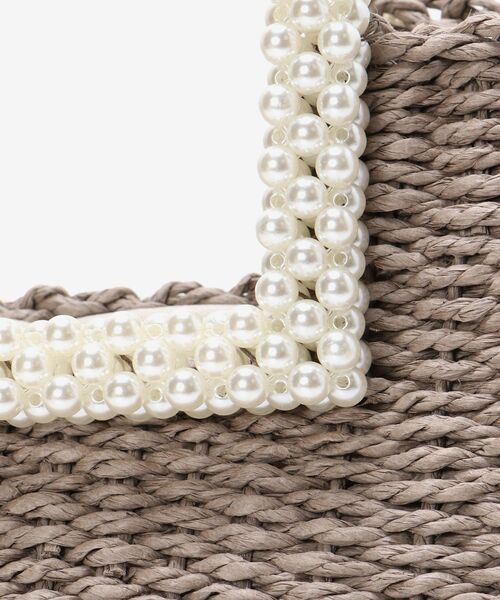 MAJESTIC LEGON（マジェスティックレゴン）の「パールハンドルかごbag（かごバッグ・レディース・アイボリー/グレイッシュベージュ・FREE）」の6枚目の写真