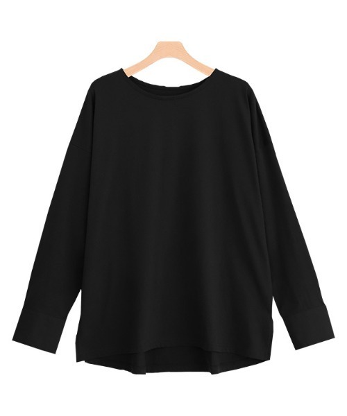 Pierrot(ピエロ)の「カフスチュニックロングスリーブTシャツ(Tシャツ/カットソー・レディース・ブラック/オフホワイト/チャコール・M/L)」の6枚目の写真