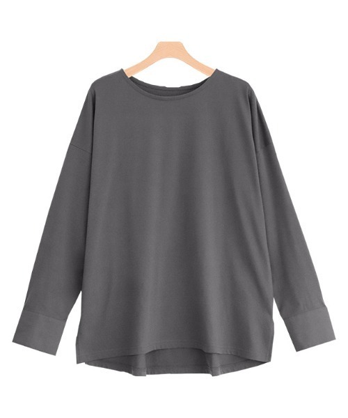 Pierrot(ピエロ)の「カフスチュニックロングスリーブTシャツ(Tシャツ/カットソー・レディース・ブラック/オフホワイト/チャコール・M/L)」の17枚目の写真