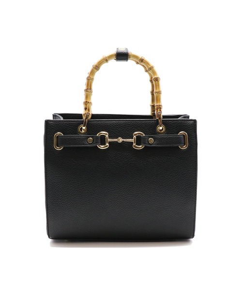 GUSCIO（グッシオ）の「【グッシオゴールド】バンブーハンドルスクエア２WAYトートバッグ　ビット金具デザイン エレガンス（トートバッグ・レディース・ブラック/ベージュ/オレンジ/グリーン・FREE）」の14枚目の写真