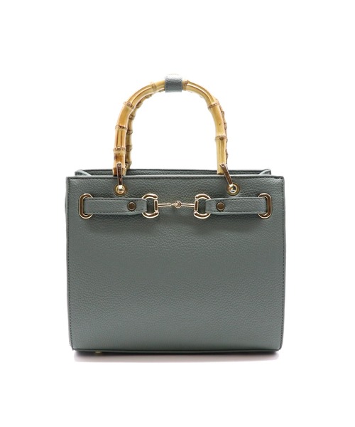 GUSCIO（グッシオ）の「【グッシオゴールド】バンブーハンドルスクエア２WAYトートバッグ　ビット金具デザイン エレガンス（トートバッグ・レディース・ブラック/ベージュ/オレンジ/グリーン・FREE）」の16枚目の写真