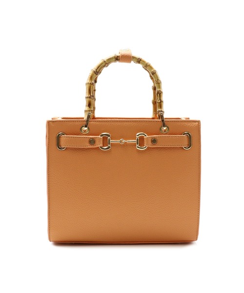 GUSCIO（グッシオ）の「【グッシオゴールド】バンブーハンドルスクエア２WAYトートバッグ　ビット金具デザイン エレガンス（トートバッグ・レディース・ブラック/ベージュ/オレンジ/グリーン・FREE）」の15枚目の写真