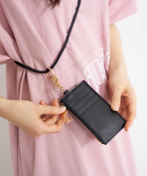 MILKFED.(ミルクフェド)の「STENCIL LOGO STRAP MULTI CASE(財布・レディース・ブラック/ブラウン/ライトピンク・ONE SIZE)」の8枚目の写真
