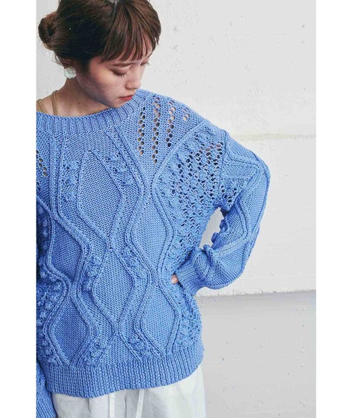 MEDE19F(メデジュウキュウ)の「MEDE19F リリヤーンニットプルオーバー(ニット/セーター・レディース・ブルー/アイボリー・MEDIUM/LARGE/X-LARGE/XX-LARGE)」の6枚目の写真