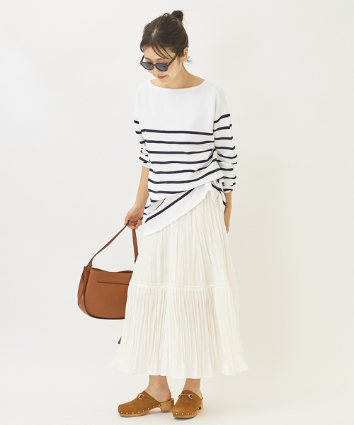 plage（プラージュ）の「コットンボーダールーズニット◆（ニット/セーター・レディース・ホワイト/ブルー系その他・FREE）」の4枚目の写真