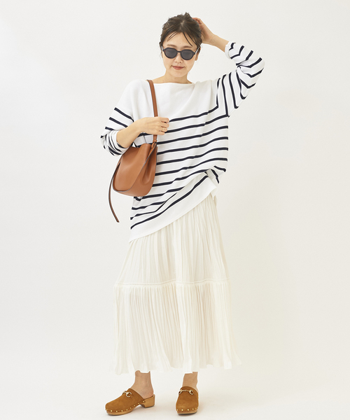 plage（プラージュ）の「コットンボーダールーズニット◆（ニット/セーター・レディース・ホワイト/ブルー系その他・FREE）」の8枚目の写真