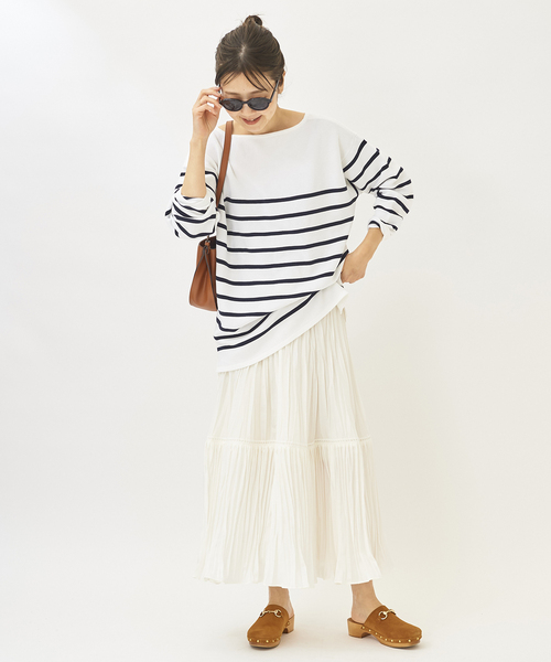 plage（プラージュ）の「コットンボーダールーズニット◆（ニット/セーター・レディース・ホワイト/ブルー系その他・FREE）」の9枚目の写真