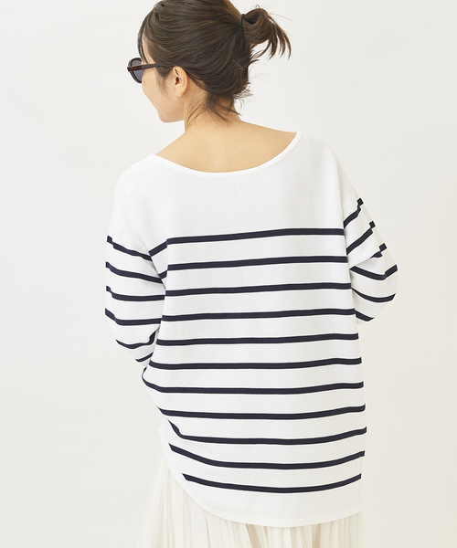 plage（プラージュ）の「コットンボーダールーズニット◆（ニット/セーター・レディース・ホワイト/ブルー系その他・FREE）」の10枚目の写真