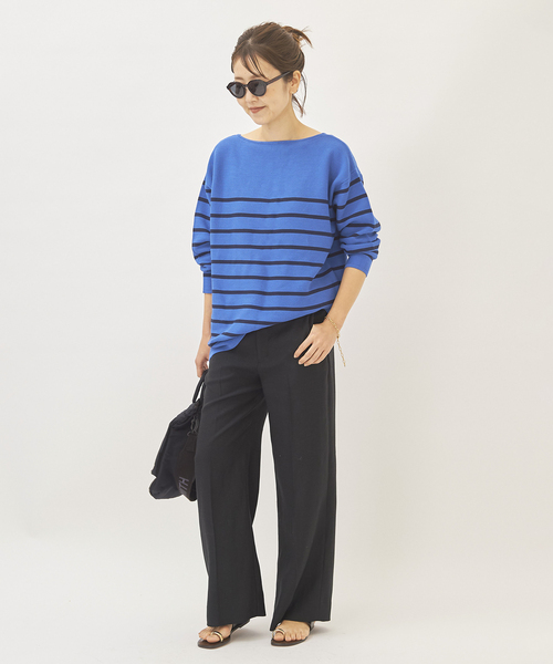 plage（プラージュ）の「コットンボーダールーズニット◆（ニット/セーター・レディース・ホワイト/ブルー系その他・FREE）」の12枚目の写真