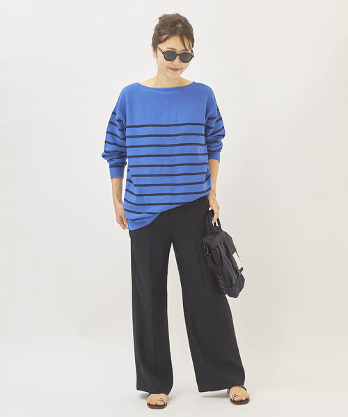 plage（プラージュ）の「コットンボーダールーズニット◆（ニット/セーター・レディース・ホワイト/ブルー系その他・FREE）」の13枚目の写真