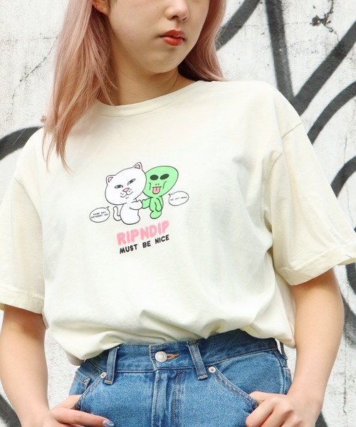 RIPNDIP（リップンディップ）の「RIPNDIP/リップンディップ BUDDY SYSTEM TEE バックプリント 半袖 ロゴTシャツ（Tシャツ/カットソー・メンズ・ナチュラル・S/M/L）」の6枚目の写真