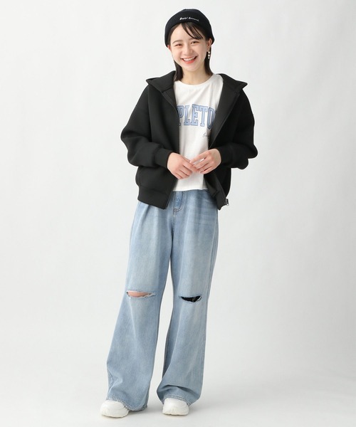 repipi armario(レピピ アルマリオ)の「カレッジロゴ切り替えTシャツ(Tシャツ/カットソー・キッズ・グリーン系その他/ホワイト/ピンク系その他/グレー系その他・MEDIUM/SMALL/LARGE)」の12枚目の写真
