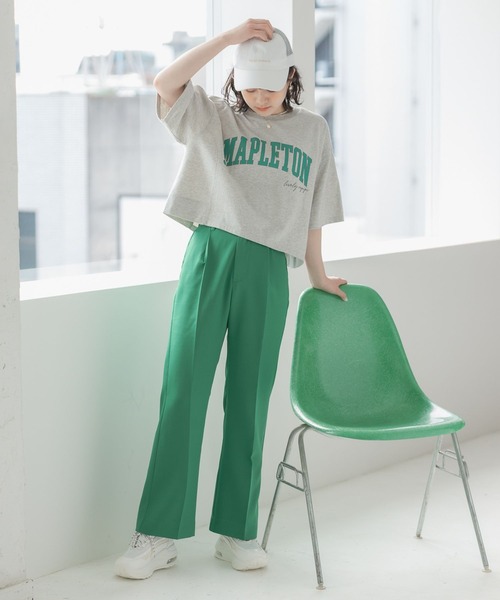 repipi armario(レピピ アルマリオ)の「カレッジロゴ切り替えTシャツ(Tシャツ/カットソー・キッズ・グリーン系その他/ホワイト/ピンク系その他/グレー系その他・MEDIUM/SMALL/LARGE)」の14枚目の写真