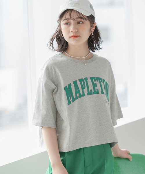 repipi armario(レピピ アルマリオ)の「カレッジロゴ切り替えTシャツ(Tシャツ/カットソー・キッズ・グリーン系その他/ホワイト/ピンク系その他/グレー系その他・MEDIUM/SMALL/LARGE)」の20枚目の写真