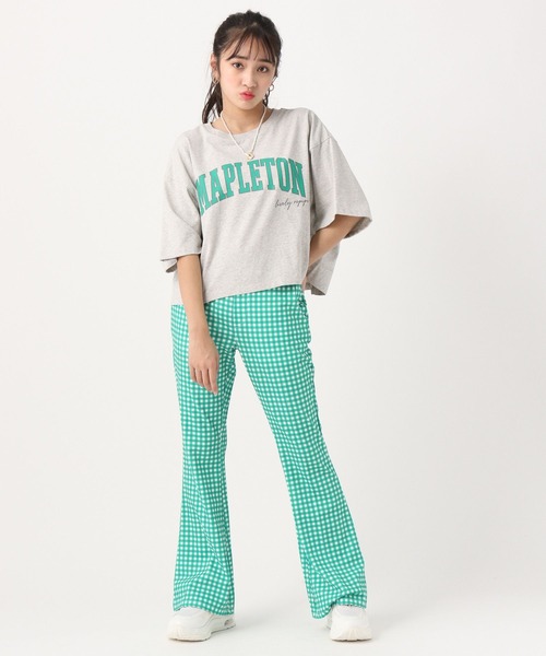 repipi armario(レピピ アルマリオ)の「カレッジロゴ切り替えTシャツ(Tシャツ/カットソー・キッズ・グリーン系その他/ホワイト/ピンク系その他/グレー系その他・MEDIUM/SMALL/LARGE)」の21枚目の写真