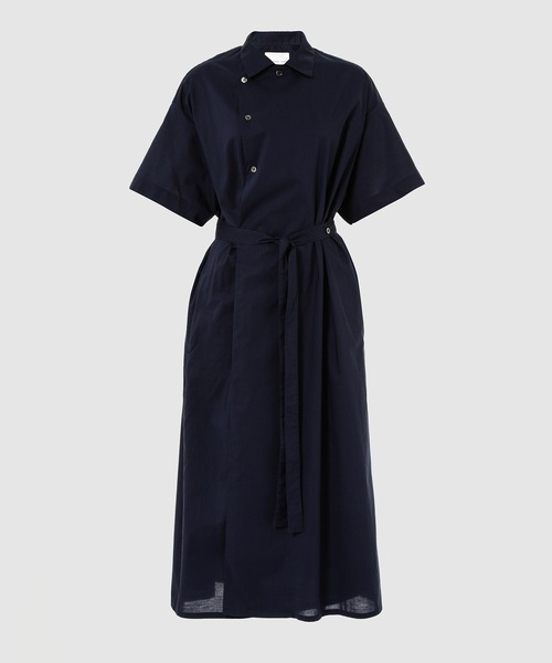sawa takai(サワ タカイ)の「WRAP BELTSHIRT DRESS(ワンピース・レディース・クリーム/ネイビー系・S)」の3枚目の写真