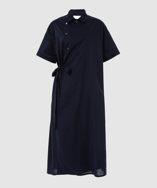 sawa takai(サワ タカイ)の「WRAP BELTSHIRT DRESS(ワンピース・レディース・クリーム/ネイビー系・S)」の7枚目の写真
