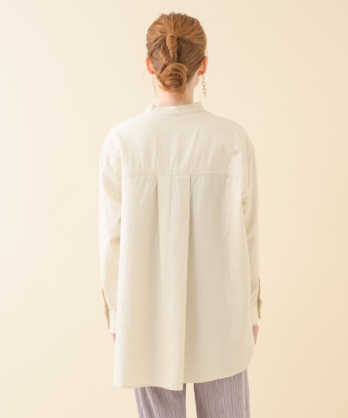 Paradise Picnic（パラダイスピクニック）の「二重織サファリシャツ（シャツ/ブラウス・レディース・ホワイト/ネイビー・FREE）」の15枚目の写真