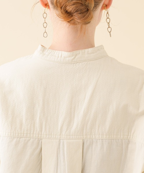 Paradise Picnic（パラダイスピクニック）の「二重織サファリシャツ（シャツ/ブラウス・レディース・ホワイト/ネイビー・FREE）」の19枚目の写真