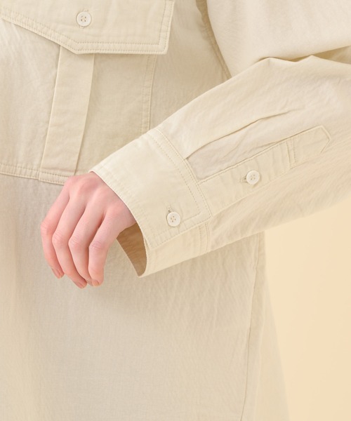 Paradise Picnic（パラダイスピクニック）の「二重織サファリシャツ（シャツ/ブラウス・レディース・ホワイト/ネイビー・FREE）」の13枚目の写真