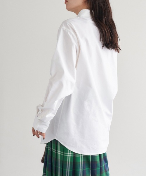 U.S. POLO ASSN.（ユーエスポロアッスン）の「U.S. POLO ASSN. / ユーエスポロアッスン 別注 ビッグシルエット ロゴ刺繍 L/S ボタンダウン オックスフォード / ブロード シャツ（シャツ/ブラウス・レディース・ブラック/グレー/ネイビー/ブルー/ブルー系その他/ストライプ/ホワイト/グリーン/ピンク/ブルー系その他2/チャコール・M/L/XL）」の20枚目の写真