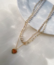 H.Warren（エイチウォーレン）の「3WAYパールぷっくりハートコインネックレス（ネックレス）」