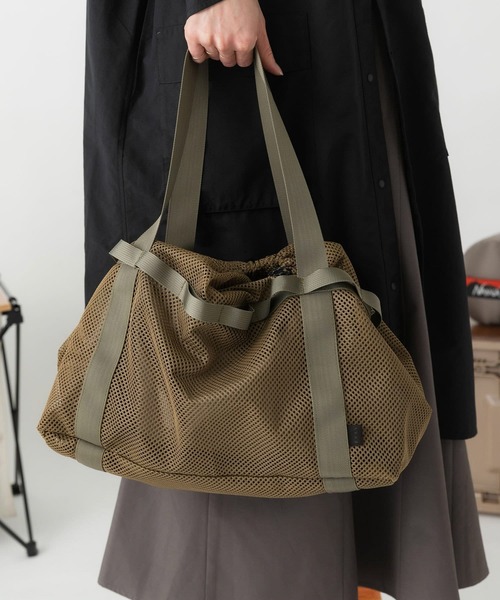 EKAL（エカル）の「EKAL　メッシュコンテナバッグ（トートバッグ・レディース・チャコールグレー/ベージュ系その他・ONE）」の16枚目の写真