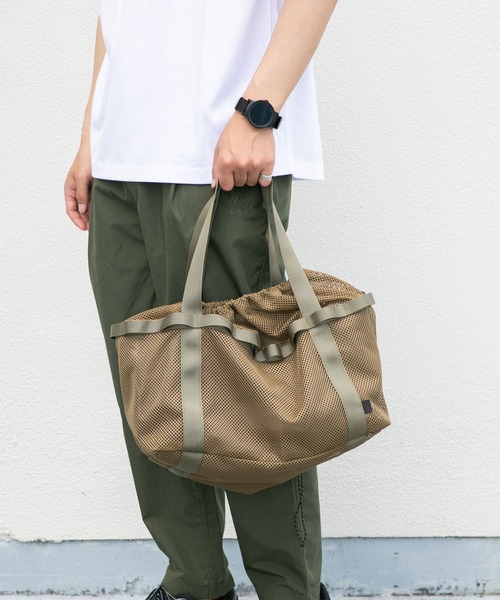 EKAL（エカル）の「EKAL　メッシュコンテナバッグ（トートバッグ・レディース・チャコールグレー/ベージュ系その他・ONE）」の6枚目の写真