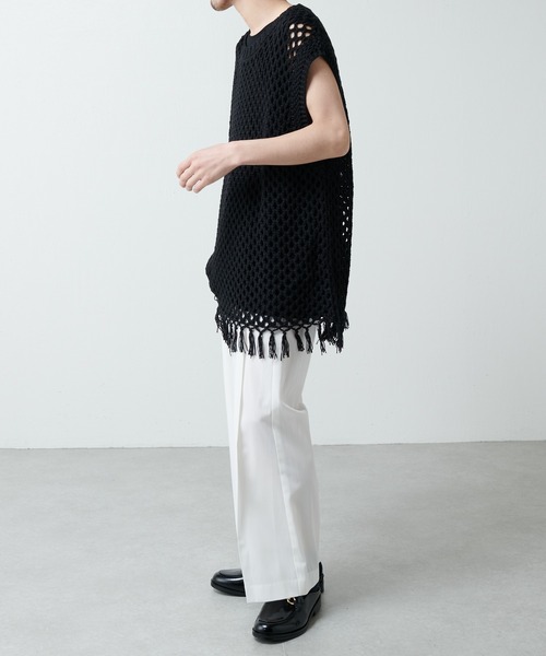 Lui's（ルイス）の「ハイツイストワイドストレートパンツ（スラックス・メンズ・ブラック/パープル/オフホワイト・SMALL/MEDIUM）」の17枚目の写真