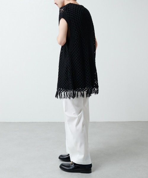 Lui's（ルイス）の「ハイツイストワイドストレートパンツ（スラックス・メンズ・ブラック/パープル/オフホワイト・SMALL/MEDIUM）」の18枚目の写真