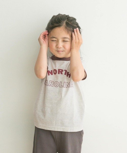 URBAN RESEARCH DOORS(アーバンリサーチドアーズ)の「リンガーロゴTシャツ(KIDS)(Tシャツ/カットソー・キッズ・オートミール/グレー系その他・150/105/120/135)」の7枚目の写真