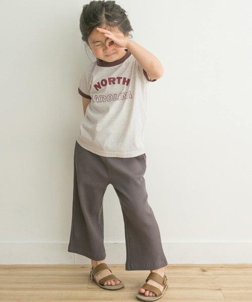 URBAN RESEARCH DOORS(アーバンリサーチドアーズ)の「リンガーロゴTシャツ(KIDS)(Tシャツ/カットソー・キッズ・オートミール/グレー系その他・150/105/120/135)」の3枚目の写真