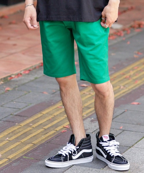 JILL BLAZE（ジルブレイズ）の「コットンツイル スマートシルエット カラーショーツ（チノパンツ・メンズ・ホワイト/チャコールグレー/ブラック/ベージュ/ネイビー/レッド/オリーブ/サックスブルー/オレンジ/キナリ/ライトピンク/マスタード/ライトイエロー/グリーン/ミント・LL/M/L）」の8枚目の写真