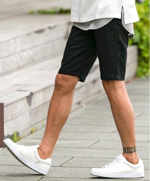 JILL BLAZE（ジルブレイズ）の「コットンツイル スマートシルエット カラーショーツ（チノパンツ・メンズ・ホワイト/チャコールグレー/ブラック/ベージュ/ネイビー/レッド/オリーブ/サックスブルー/オレンジ/キナリ/ライトピンク/マスタード/ライトイエロー/グリーン/ミント・LL/M/L）」の18枚目の写真