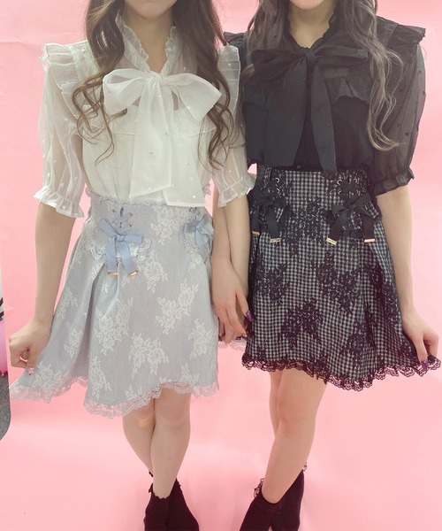 ROJITA（ロジータ）の「ハートドットシアー半袖ボウタイブラウス（シャツ/ブラウス・レディース・ホワイト/ブラック/ピンク・FREE）」の17枚目の写真