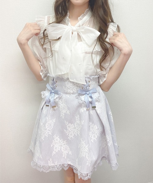 ROJITA（ロジータ）の「ハートドットシアー半袖ボウタイブラウス（シャツ/ブラウス・レディース・ホワイト/ブラック/ピンク・FREE）」の16枚目の写真